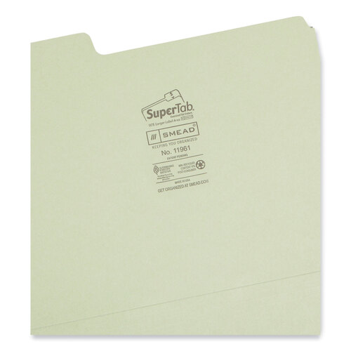 SMD11961 - Smead - SuperTab Colored File Folders, 1/3-Cut Tabs: Assorted, Letter Size, 0.75&quot; Expansion, 11-pt Stock, Color Assortment 2, 100/Box
