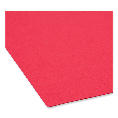 SMD11983 - Smead - SuperTab Colored File Folders, 1/3-Cut Tabs: Assorted, Letter Size, 0.75&quot; Expansion, 11-pt Stock, Red, 100/Box