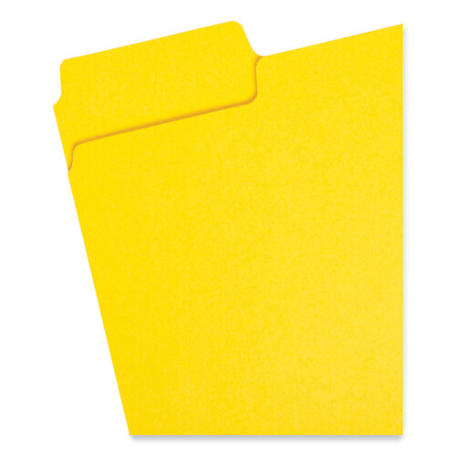 SMD11984 - Smead - SuperTab Colored File Folders, 1/3-Cut Tabs: Assorted, Letter Size, 0.75&quot; Expansion, 11-pt Stock, Yellow, 100/Box