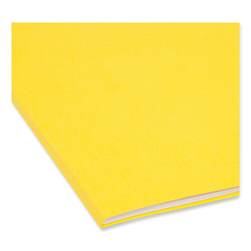 SMD11984 - Smead - SuperTab Colored File Folders, 1/3-Cut Tabs: Assorted, Letter Size, 0.75&quot; Expansion, 11-pt Stock, Yellow, 100/Box