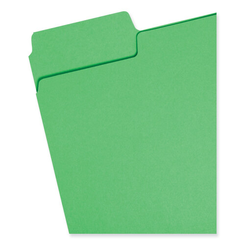 SMD11985 - Smead - SuperTab Colored File Folders, 1/3-Cut Tabs: Assorted, Letter Size, 0.75&quot; Expansion, 11-pt Stock, Green, 100/Box