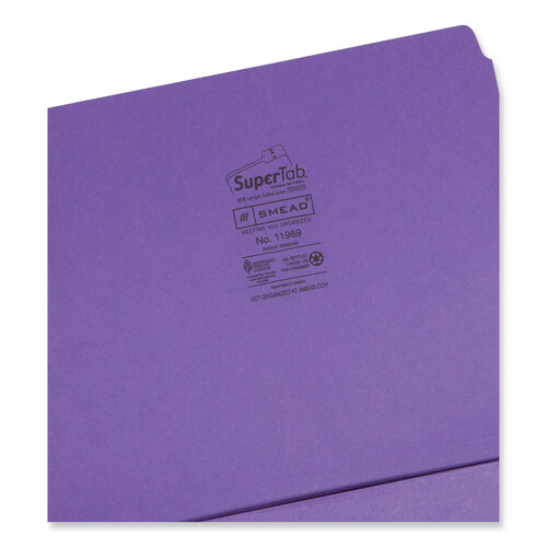 SMD11989 - Smead - SuperTab Organizer Folder, 1/3-Cut Tabs: Assorted, Letter Size, 0.75&quot; Expansion, Assorted Colors, 3/Pack