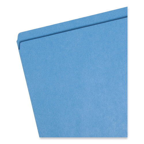 SMD12010 - Smead - Reinforced Top Tab Colored File Folders, Straight Tabs, Letter Size, 0.75&quot; Expansion, Blue, 100/Box