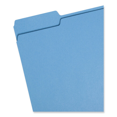 SMD12043 - Smead - Colored File Folders, 1/3-Cut Tabs: Assorted, Letter Size, 0.75&quot; Expansion, Blue, 100/Box