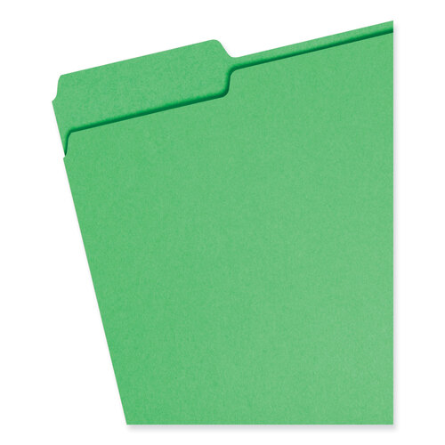 SMD12143 - Smead - Colored File Folders, 1/3-Cut Tabs: Assorted, Letter Size, 0.75&quot; Expansion, Green, 100/Box