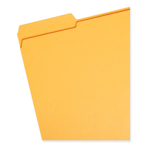 SMD12234 - Smead - Reinforced Top Tab Colored File Folders, 1/3-Cut Tabs: Assorted, Letter Size, 0.75&quot; Expansion, Goldenrod, 100/Box