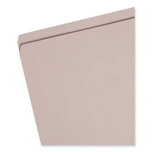 SMD12310 - Smead - Reinforced Top Tab Colored File Folders, Straight Tabs, Letter Size, 0.75&quot; Expansion, Gray, 100/Box