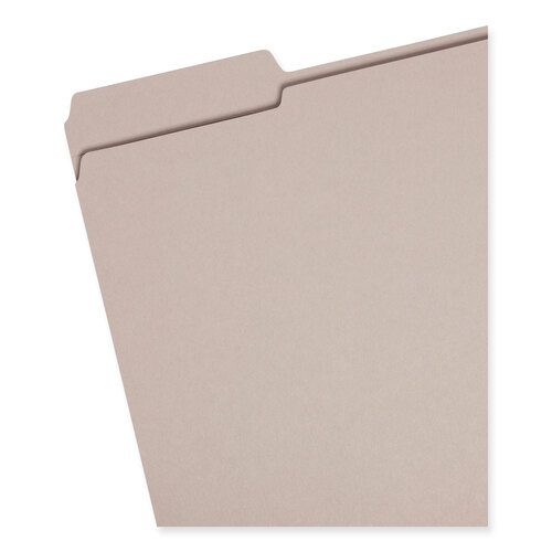 SMD12334 - Smead - Reinforced Top Tab Colored File Folders, 1/3-Cut Tabs: Assorted, Letter Size, 0.75&quot; Expansion, Gray, 100/Box