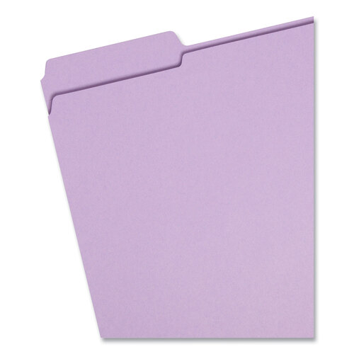 SMD12434 - Smead - Reinforced Top Tab Colored File Folders, 1/3-Cut Tabs: Assorted, Letter Size, 0.75&quot; Expansion, Lavender, 100/Box