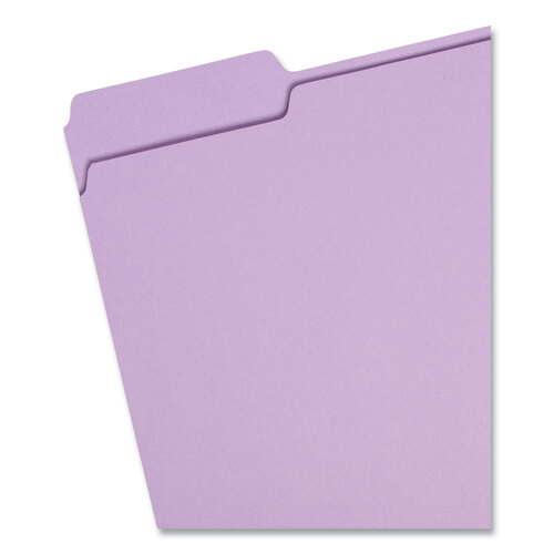 SMD12443 - Smead - Colored File Folders, 1/3-Cut Tabs: Assorted, Letter Size, 0.75&quot; Expansion, Lavender, 100/Box
