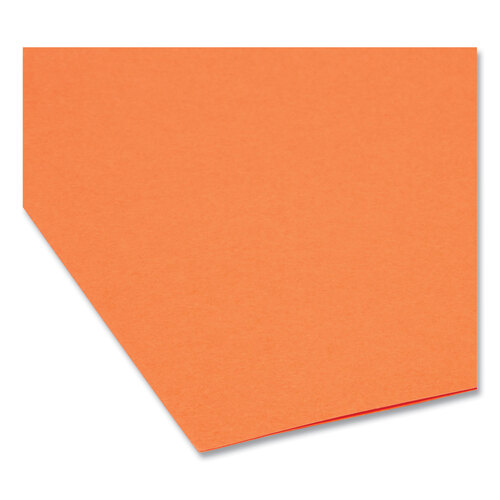 SMD12534 - Smead - Reinforced Top Tab Colored File Folders, 1/3-Cut Tabs: Assorted, Letter Size, 0.75&quot; Expansion, Orange, 100/Box