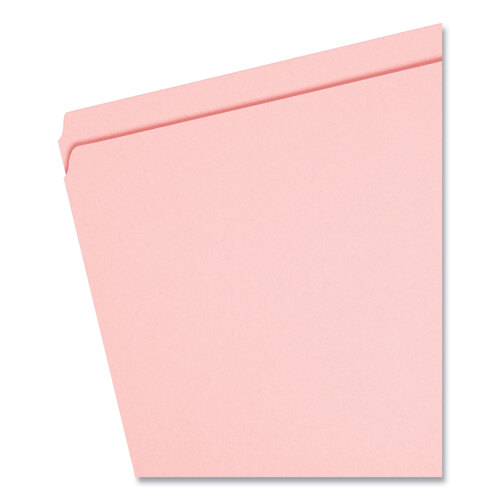 SMD12610 - Smead - Reinforced Top Tab Colored File Folders, Straight Tabs, Letter Size, 0.75&quot; Expansion, Pink, 100/Box
