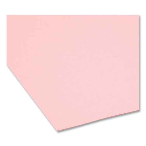 SMD12610 - Smead - Reinforced Top Tab Colored File Folders, Straight Tabs, Letter Size, 0.75&quot; Expansion, Pink, 100/Box