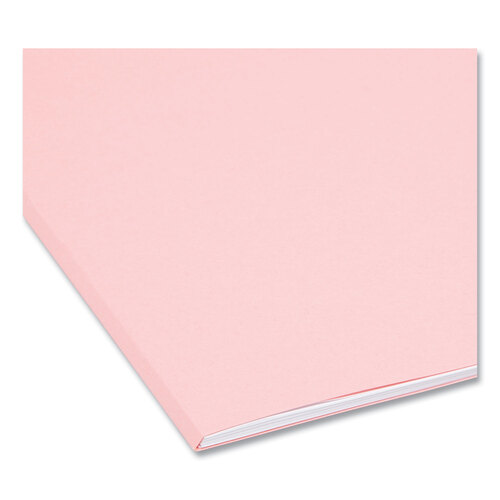SMD12610 - Smead - Reinforced Top Tab Colored File Folders, Straight Tabs, Letter Size, 0.75&quot; Expansion, Pink, 100/Box