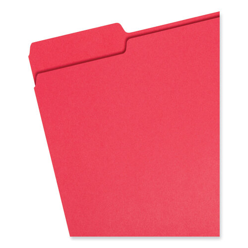 SMD12743 - Smead - Colored File Folders, 1/3-Cut Tabs: Assorted, Letter Size, 0.75&quot; Expansion, Red, 100/Box