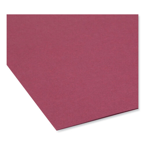 SMD13084 - Smead - Reinforced Top Tab Colored File Folders, 1/3-Cut Tabs: Assorted, Letter Size, 0.75&quot; Expansion, Maroon, 100/Box