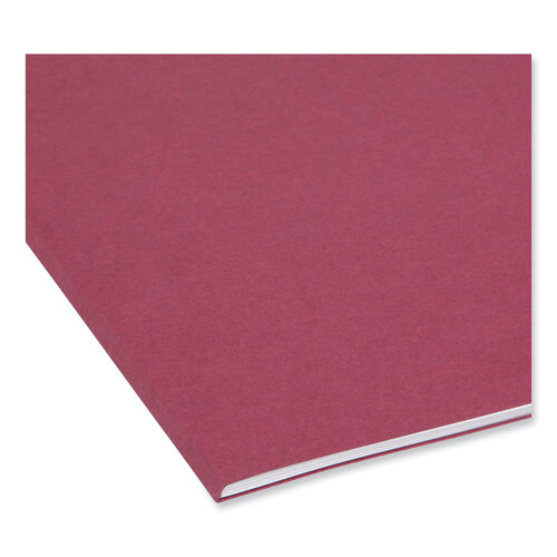 SMD13084 - Smead - Reinforced Top Tab Colored File Folders, 1/3-Cut Tabs: Assorted, Letter Size, 0.75&quot; Expansion, Maroon, 100/Box