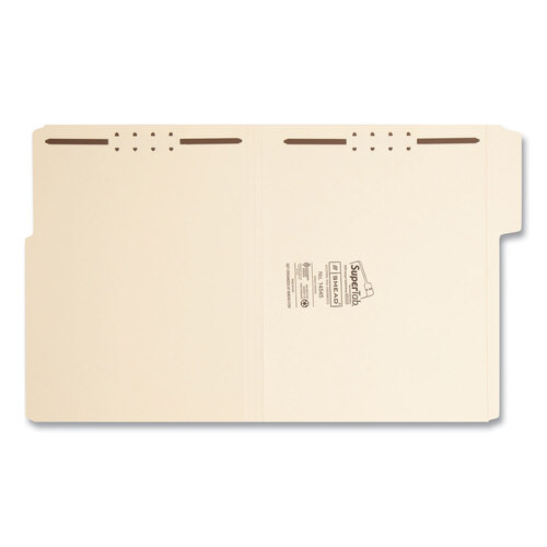 SMD14545 - Smead - SuperTab Reinforced Guide Height Fastener Folders, 14-pt Manila, 0.75&quot; Expansion, 2 Fasteners, Letter Size, Manila, 50/Box