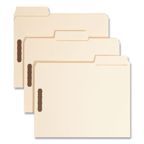 SMD14545 - Smead - SuperTab Reinforced Guide Height Fastener Folders, 14-pt Manila, 0.75&quot; Expansion, 2 Fasteners, Letter Size, Manila, 50/Box