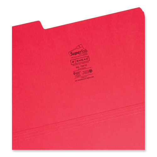 SMD15410 - Smead - SuperTab Colored File Folders, 1/3-Cut Tabs: Assorted, Legal Size, 0.75&quot; Expansion, 14-pt Stock, Assorted Colors, 50/Box