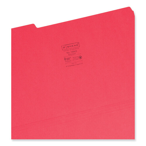 SMD16943 - Smead - Colored File Folders, 1/3-Cut Tabs: Assorted, Legal Size, 0.75&quot; Expansion, Assorted Colors, 100/Box
