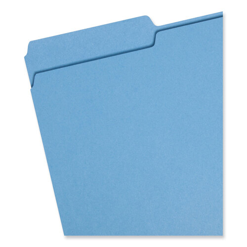 SMD17043 - Smead - Colored File Folders, 1/3-Cut Tabs: Assorted, Legal Size, 0.75&quot; Expansion, Blue, 100/Box
