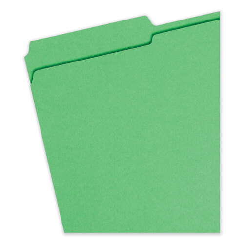 SMD17134 - Smead - Reinforced Top Tab Colored File Folders, 1/3-Cut Tabs: Assorted, Legal Size, 0.75&quot; Expansion, Green, 100/Box