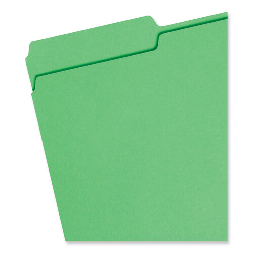 SMD17143 - Smead - Colored File Folders, 1/3-Cut Tabs: Assorted, Legal Size, 0.75&quot; Expansion, Green, 100/Box