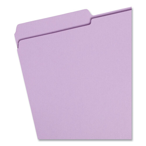 SMD17434 - Smead - Reinforced Top Tab Colored File Folders, 1/3-Cut Tabs: Assorted, Legal Size, 0.75&quot; Expansion, Lavender, 100/Box