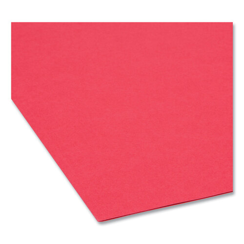 SMD17734 - Smead - Reinforced Top Tab Colored File Folders, 1/3-Cut Tabs: Assorted, Legal Size, 0.75&quot; Expansion, Red, 100/Box