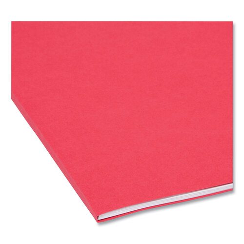 SMD17734 - Smead - Reinforced Top Tab Colored File Folders, 1/3-Cut Tabs: Assorted, Legal Size, 0.75&quot; Expansion, Red, 100/Box
