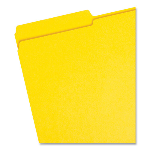 SMD17934 - Smead - Reinforced Top Tab Colored File Folders, 1/3-Cut Tabs: Assorted, Legal Size, 0.75&quot; Expansion, Yellow, 100/Box