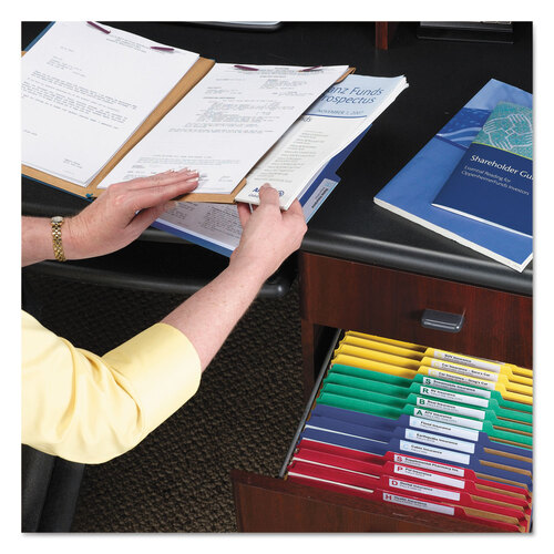 SMD19079 - Smead - 6-Section Pressboard Top Tab Pocket Classification Folders, 6 SafeSHIELD Fasteners, 2 Dividers, Legal Size, Red, 10/Box