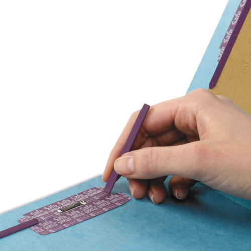 SMD19094 - Smead - Eight-Section Pressboard Top Tab Classification Folders, Eight SafeSHIELD Fasteners, 3 Dividers, Legal Size, Blue, 10/Box