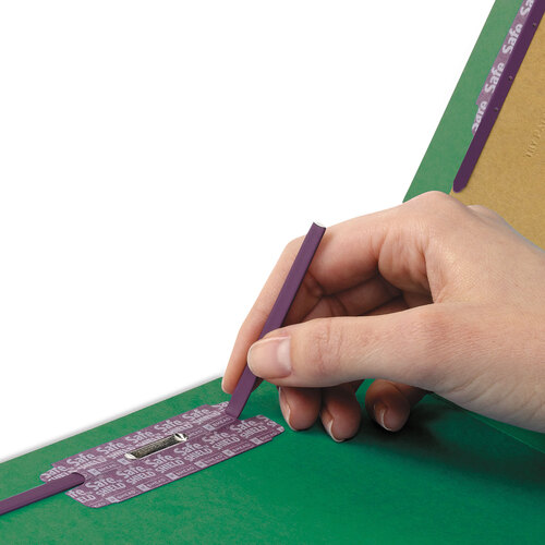 SMD19097 - Smead - Eight-Section Pressboard Top Tab Classification Folders, Eight SafeSHIELD Fasteners, 3 Dividers, Legal Size, Green, 10/Box