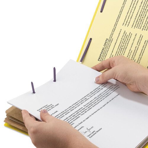 SMD19098 - Smead - Eight-Section Pressboard Top Tab Classification Folders, Eight SafeSHIELD Fasteners, 3 Dividers, Legal Size, Yellow, 10/Box
