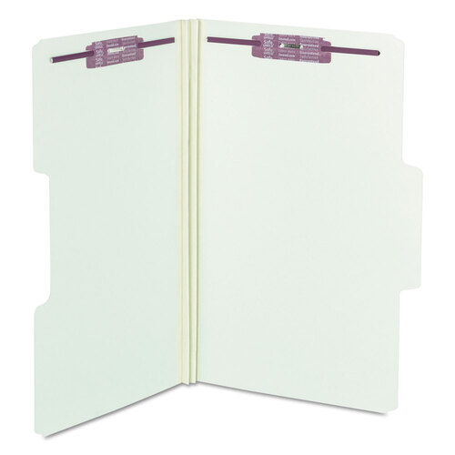 SMD19981 - Smead - SuperTab Pressboard Fastener Folders with Two SafeSHIELD Fasteners, 2&quot; Expansion, Legal Size, Gray-Green, 25/Box