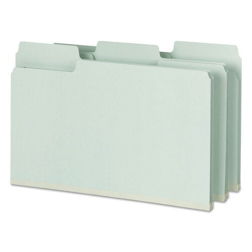 SMD19981 - Smead - SuperTab Pressboard Fastener Folders with Two SafeSHIELD Fasteners, 2&quot; Expansion, Legal Size, Gray-Green, 25/Box