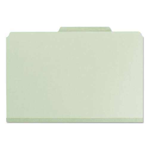 SMD19982 - Smead - Recycled Pressboard Folders, Two SafeSHIELD Coated Fasteners, 2/5-Cut: R of C, 2&quot; Expansion, Legal Size, Gray-Green, 25/Box