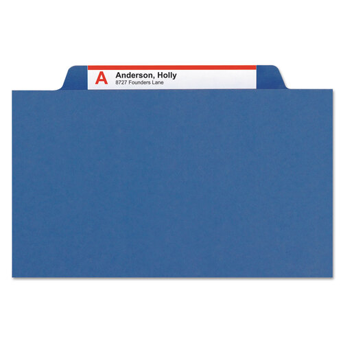 SMD21541 - Smead - Expanding Recycled Heavy Pressboard Folders, 1/3-Cut Tabs: Assorted, Letter Size, 1&quot; Expansion, Dark Blue, 25/Box