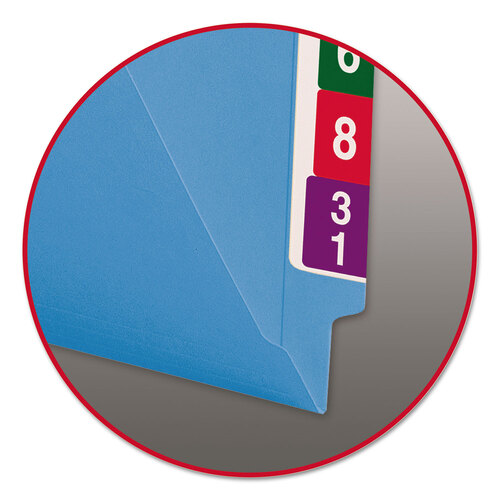 SMD25010 - Smead - Shelf-Master Reinforced End Tab Colored Folders, Straight Tabs, Letter Size, 0.75&quot; Expansion, Blue, 100/Box