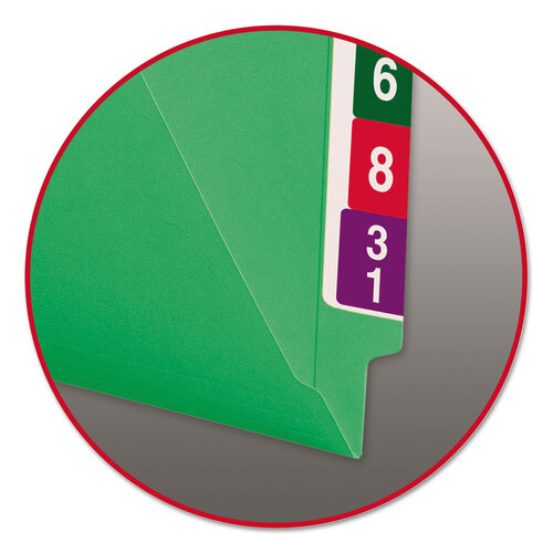 SMD25110 - Smead - Shelf-Master Reinforced End Tab Colored Folders, Straight Tabs, Letter Size, 0.75&quot; Expansion, Green, 100/Box