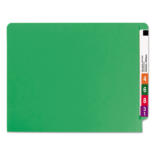 SMD25110 - Smead - Shelf-Master Reinforced End Tab Colored Folders, Straight Tabs, Letter Size, 0.75&quot; Expansion, Green, 100/Box