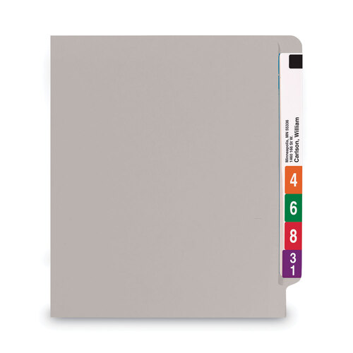 SMD25310 - Smead - Shelf-Master Reinforced End Tab Colored Folders, Straight Tabs, Letter Size, 0.75&quot; Expansion, Gray, 100/Box