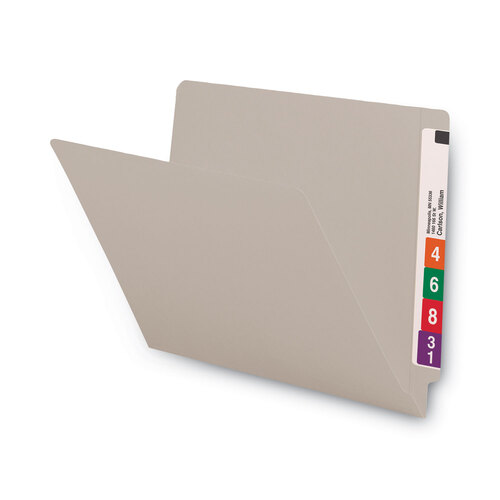 SMD25310 - Smead - Shelf-Master Reinforced End Tab Colored Folders, Straight Tabs, Letter Size, 0.75&quot; Expansion, Gray, 100/Box