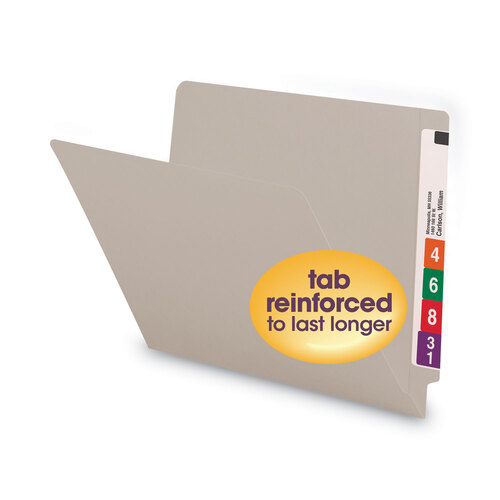 SMD25310 - Smead - Shelf-Master Reinforced End Tab Colored Folders, Straight Tabs, Letter Size, 0.75&quot; Expansion, Gray, 100/Box