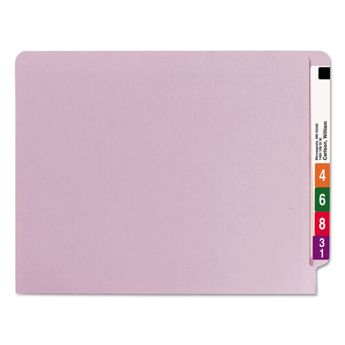 SMD25410 - Smead - Shelf-Master Reinforced End Tab Colored Folders, Straight Tabs, Letter Size, 0.75&quot; Expansion, Lavender, 100/Box