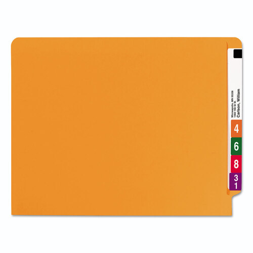 SMD25510 - Smead - Shelf-Master Reinforced End Tab Colored Folders, Straight Tabs, Letter Size, 0.75&quot; Expansion, Orange, 100/Box