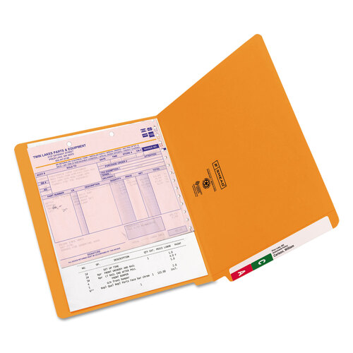 SMD25510 - Smead - Shelf-Master Reinforced End Tab Colored Folders, Straight Tabs, Letter Size, 0.75&quot; Expansion, Orange, 100/Box