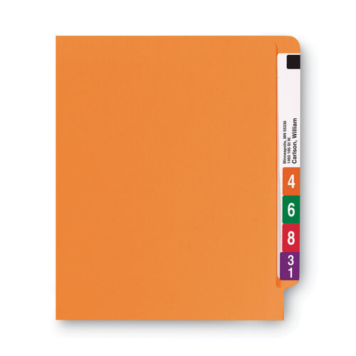 SMD25510 - Smead - Shelf-Master Reinforced End Tab Colored Folders, Straight Tabs, Letter Size, 0.75&quot; Expansion, Orange, 100/Box